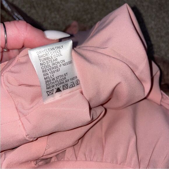 MILLY Women's Metallic Lurex Silk blend Chiffon Lauren Top pink waist tie SZ 6 - Picture 7 of 14